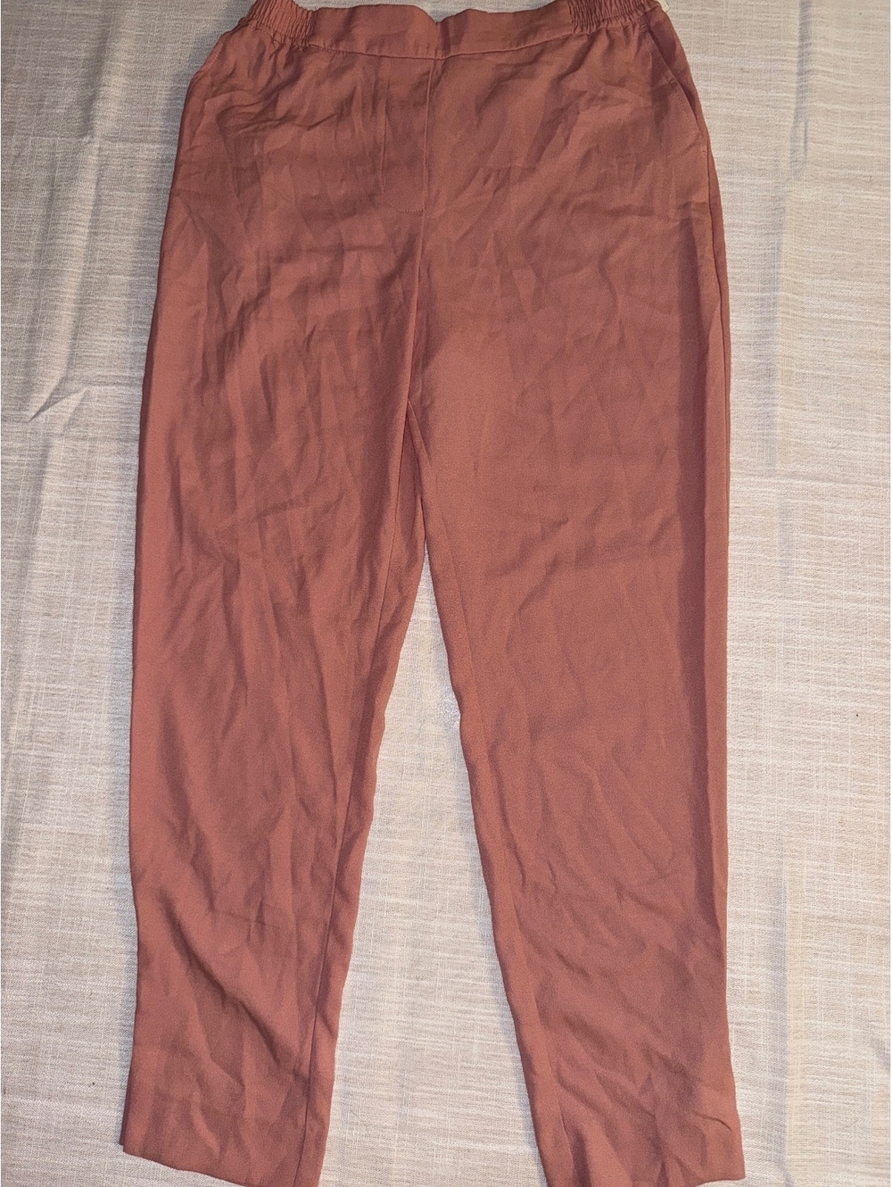 Anthropologie The Essentials Pull-On Trousers in Terracotta, Size XS